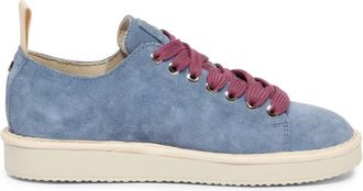 Panchic Blauw-Bruine Roos Su&egrave;de Veterschoenen - Dames - Sneakers - Blauw - 36 EU - Su&egrave;de - Schoenen