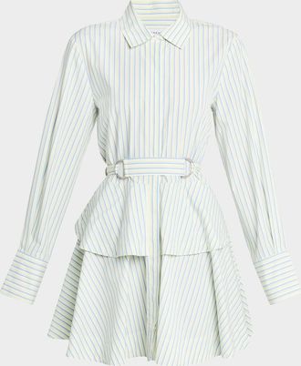 Derek Lam Katherine Belted Button-Front Mini Dress