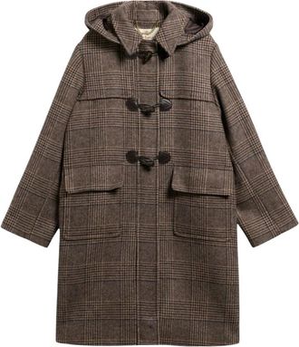 Barbour Melody Check Wool Duffle Coat - Dames - Mantel - Bruin - L - Wol - Jassen