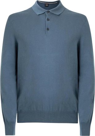 HUGO BOSS Gemello Polo - Heren - Ronde hals truien - Blauw - XL - Katoen - Truien & Vesten