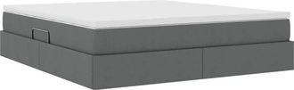 vidaXL Storage Bed with Mattress Dark Grey 160 x 200 cm Polyester vidaXL