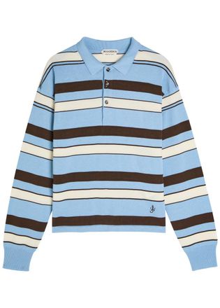 J.W.Anderson Striped Knit Polo Shirt - Blue - S (UK8-10 / S)