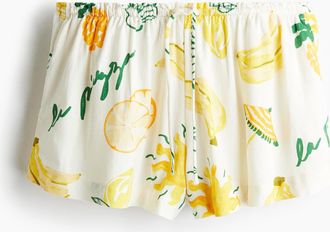 H&M Kordelzugshorts aus Leinenmix - White