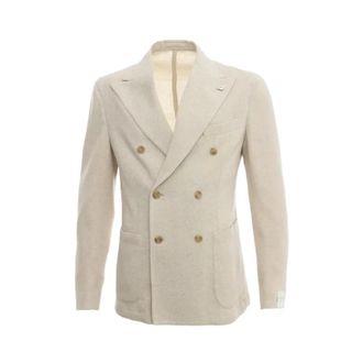 L.B.M. 1911 Blazers, male, Beige, Size: L Beige Double-Breasted Jacket