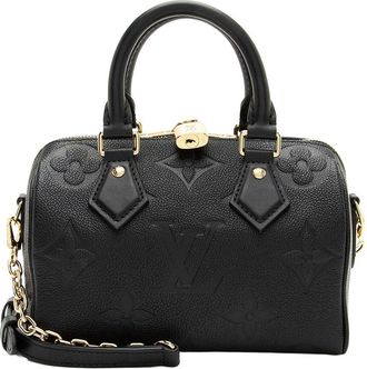 Louis Vuitton Black Giant Monogram Empreinte Speedy Bandouliere 20 (Authentic Pre-Loved)