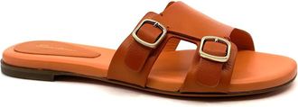 Santoni Schoenen, Dames, Oranje, 36 EU, Leer, Double Buckle Sandal