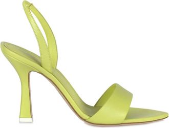 3Juin Leren sandaal met geometrische hak - Dames - Sandalen met hakken - Groen - 36 1/2 EU - Leer - Schoenen