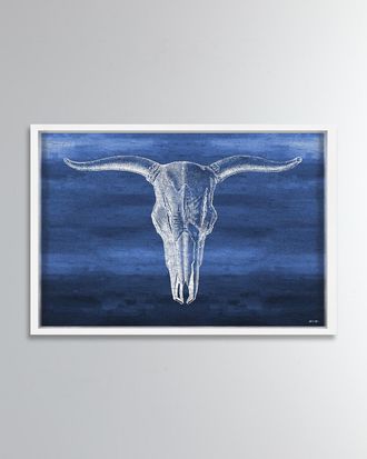 The Oliver Gal Artist Co. Skull in Bleu Gicl&eacute;e Art Print