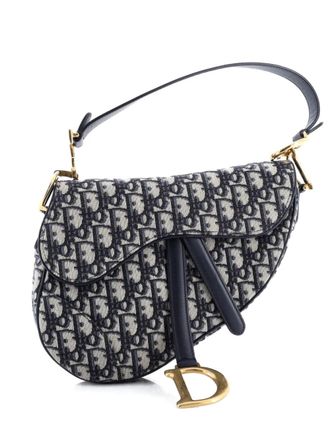 Dior Saddle Handbag Oblique Canvas Medium shoulder bag - Blu