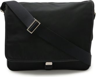 Prada Black Nero Nylon Leather Shoulder Bag (Pre-Owned)