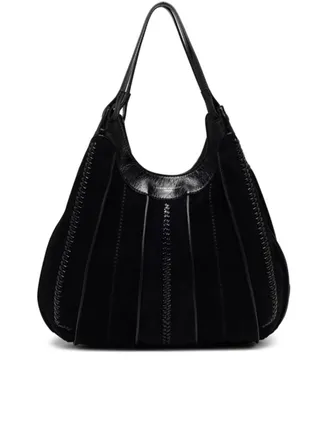 Gianni Chiarini Soft Silhouette Black Handbag with Vertical Stitching