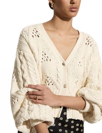 Faithfull The Brand Dayana Cardigan In Cream
