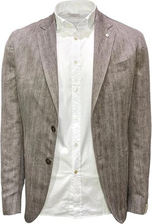 L.B.M. 1911 Toasted Spike Americana Jas - Heren - Blazers - Bruin - 2XL - Wol - Jassen