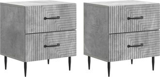 vidaXL Armario De Noche 2 Uds. Gris Hormig&oacute;n 43 X 34,5 X 47,5 Cm Vidaxl