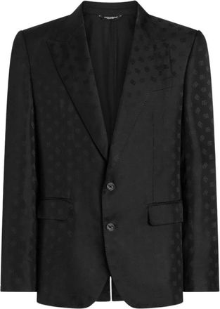 Dolce & Gabbana Sicilia Light Single-Breasted Silk Twill Jacket - Heren - Business blazers - Zwart - 4XL - Kostuums