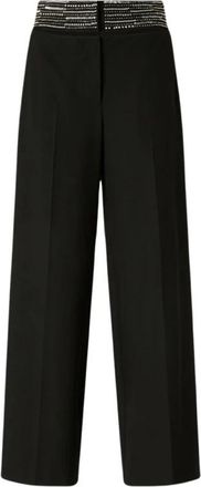 Pinko Wijde broek - Dames - Wijde Broeken - Zwart - S - Broeken