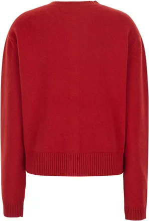R&oacute;he Womens Cardigan V-Neck Red Wool Tops Top