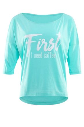 Winshape 3/4-Arm-Shirt WINSHAPE MCS001 ultra leicht, Damen, Gr. XS, gr&uuml;n (mint, glitzer wei&szlig;), 50% Modal, 50% Baumwolle, U-Boot-Ausschnitt, Shirts 3/4-Arm-Shir