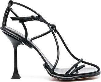 Lanvin Straplight leather sandals - women - Calf Leather/Calf Leather/Plastic - 36 - Black