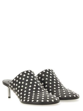 Jil Sander Stud-Embellished Nappa Leather Mules - Black