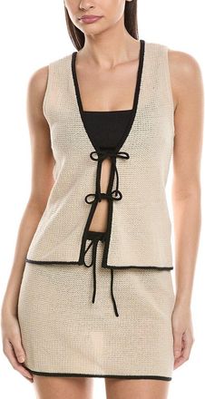 Onia Linen-Blend Tie Front Tank