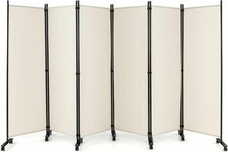 Costway 6 Panel Room Divider on Wheels Rolling Privacy Screens Portable Freestanding
