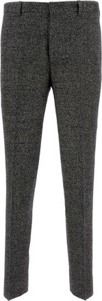 Cellar Door Tailored Grey Wool Blend Trousers With Pleats