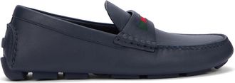 Gucci Driver Moccasin - Heren - Loafers - Blauw - 43 EU - Leer - Schoenen