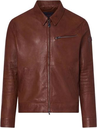 Peuterey Gilma Jacket - Heren - Leren en Su&egrave;de Jassen - Bruin - S - Leer - Jassen