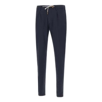 Eleventy Slim-fit Trousers, male, Blue, Size: W33 Jogger Pants