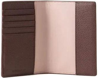 Coccinelle Womens Passport Holder Berry Grained Leather Bags - Passport-Holders / Card-holders