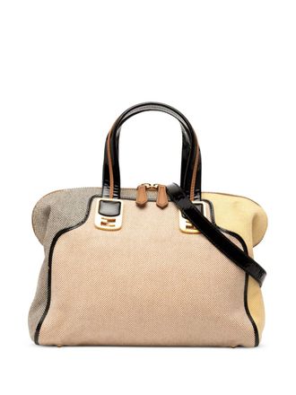 Fendi 2010-2025 Small Canvas Colorblock Chameleon satchel - Brown