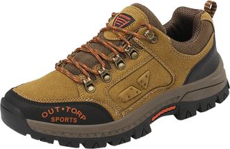 Generic Fashion Four Men Hiking Shoes Flat Bottom Non Comfortable Sneaker Men Shoes (Khaki, 6)