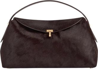 Toteme T-Lock Clutch - Dames - Handtassen - Bruin - ONE Size - Leer - Tassen