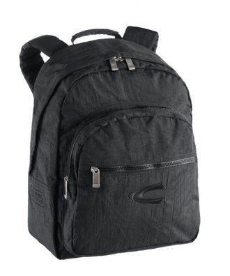Camel Active Rucksack CAMEL ACTIVE Journey, Herren, Gr. B/H/T: 31cm x 42cm x 20cm, schwarz, Nylon, aufgeraut, bestickt, clean, unifarben, Rucks&auml;cke Rucksack, Unise