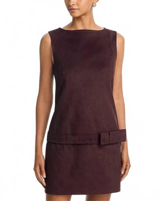 Milly Womens Fern Faux Suede Mini Dress In Dark Brown