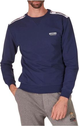 Moschino Heren, Sweatshirts & Hoodies, Blauw, Maat: XS Katoen