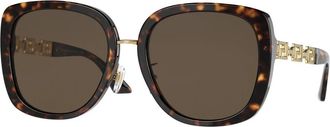 Versace Zonnebril - Dames - Zonnebrillen - Bruin - 56 MM - Accessoires