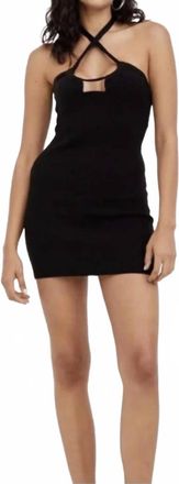 For Love & Lemons Mona Mini Halter Dress In Black