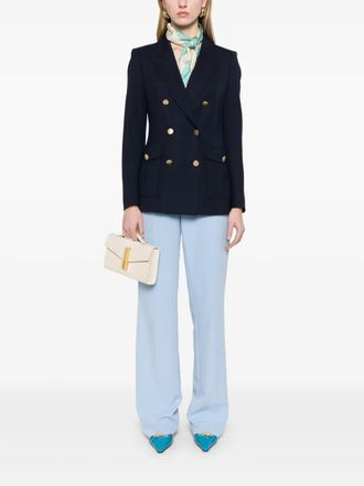 Tagliatore Womens Wool Double-breasted Jacket - Dark Blue - Size EU 46 (Womens)