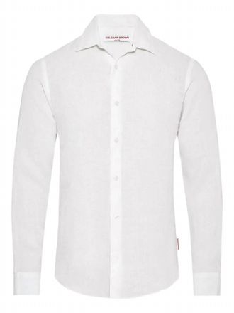 Orlebar Brown Mens Giles Linen Shirt In White