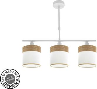 Fabrilamp Lampara Cloe 3xe14 Blanca/blanca-madera Clara Regx55x14 Cm - Fabrilamp