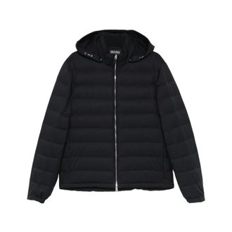 Ermenegildo Zegna Down Jackets, male, Black, 2XL, Horizontal Quilted Down Jacket