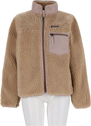 Patagonia Boxy Beige High Collar Recycled Fleece Jacket