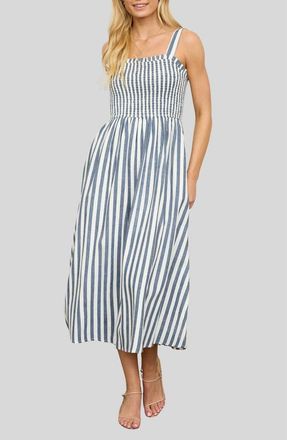 August Sky Stripe Sundress in Navy at Nordstrom Rack, Size Medium