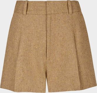 Smythe Mid-Rise Pleated Shorts
