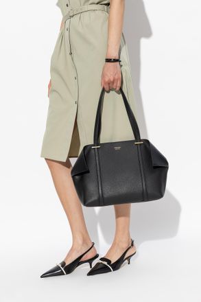 Ferragamo Leather Shoulder Bag, Womens, Black