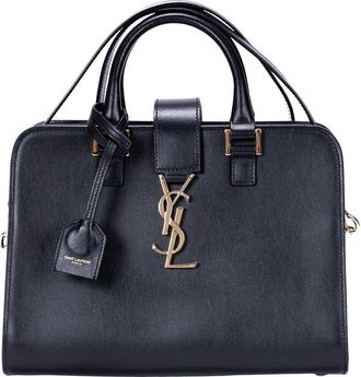 Saint Laurent Black Smooth Calfskin Leather Baby Cabas, Never Carried (Authentic Pre-Loved)