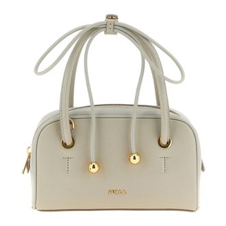 Furla Poppy Dome S - Dames - Handtassen - Grijs - ONE Size - Leer - Tassen