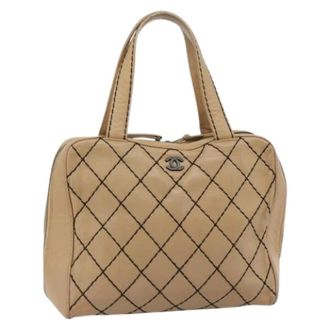 Chanel Pre-owned Handbags, female, Beige, Size: ONE SIZE Pre-owned Vintage Tote Bag